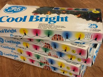 Vintage GE Cool Bright Christmas Lights 25 Colored Indoor/Outdoor Lot Of 5