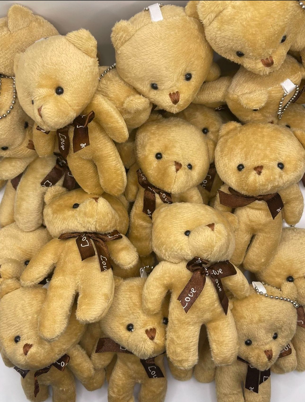 24 Pcs Teddy Bears 4.7in Height Light Brown Plush Toys, Favors, Birthday, Wedding, Baby Shower