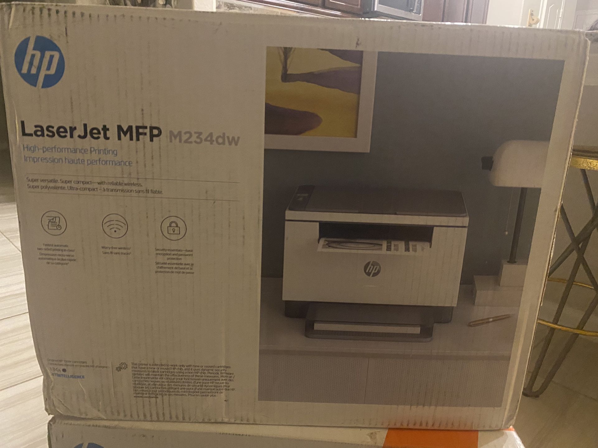 New - HP - LaserJet M234dw Wireless Black-and-White Laser Printer - White & Slate 