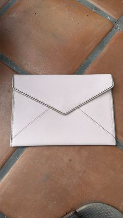 Rebecca Minkoff clutch purse pink silver envelope