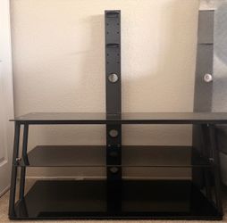 Black Glass 3-Tier TV Stand