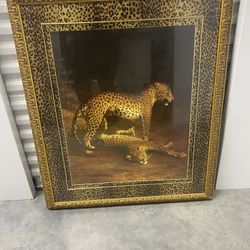 Cheetah Glass Picture Home Decor 