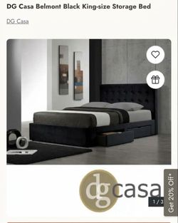 DG Casa Belmont Black King-size Storage Bed