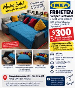 Sofá cama seccional IKEA FRIHETEN - Sleeper sectional