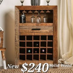 Rustic Wood Wine Cabinet || Wine Rack