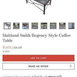 Maitland Smith Regeney Style Coffee Table 