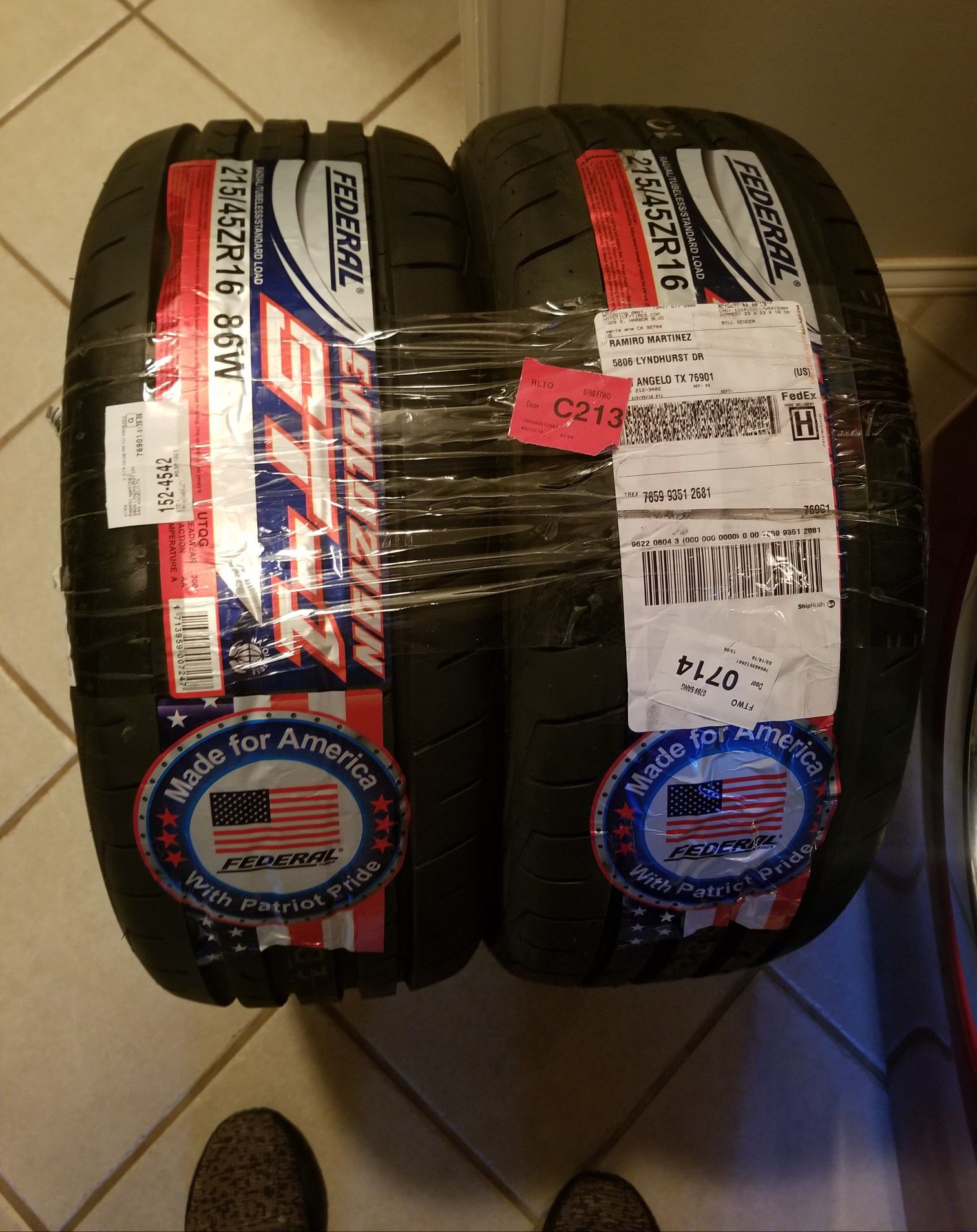 215 45 16 new tires