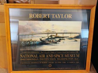 Vintage 1988 Robert Taylor "Limitless Horizons" Pan Am Clipper Smithsonian Poster