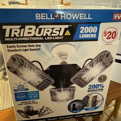 Bell + Howell TriBurst 2000 Lumens Multi-Directional LED 3 Panel Ceiling Light