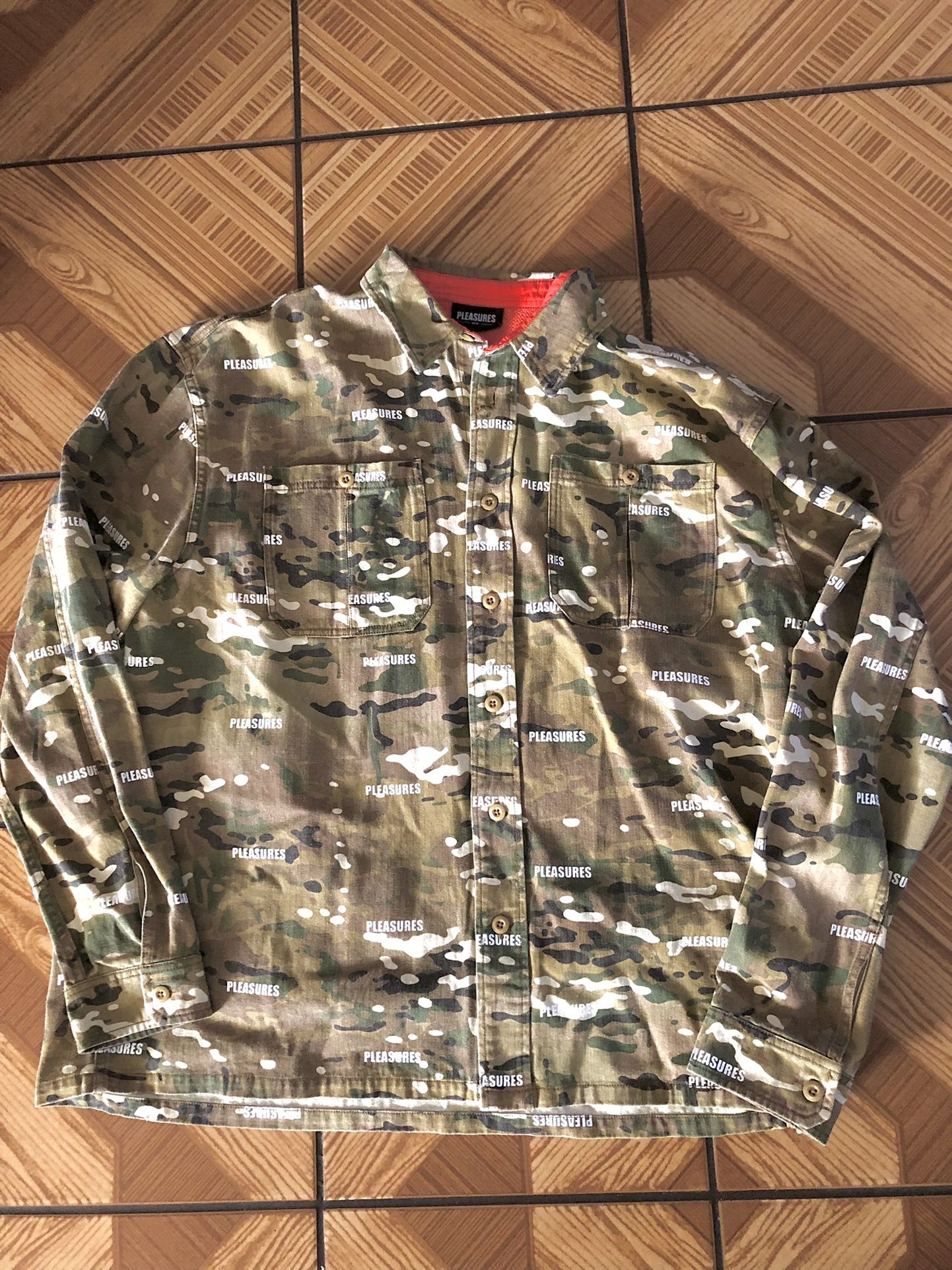 Pleasures Sensation Hunting Shirt Camo Size X-Large Pre-Owned