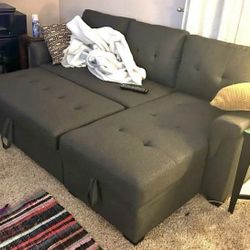 BLACK SECTIONAL - PULL OUT SLEEPER