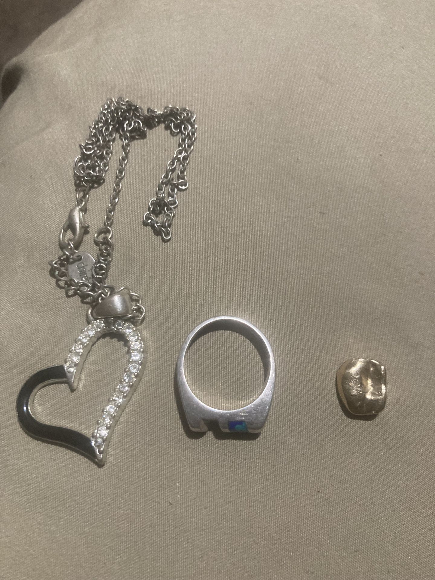 Vintage Dental Tooth / Sterling Silver Ring/chain