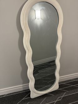 Full Length Mirror Floor Mirror 63"x24", Irregular Wall Mirror Wavy Full Body Mirror for Bedroom