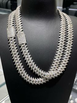 Pass Diamond Tester VVS 16mm Moissanite Cuban Chain 22 Inch