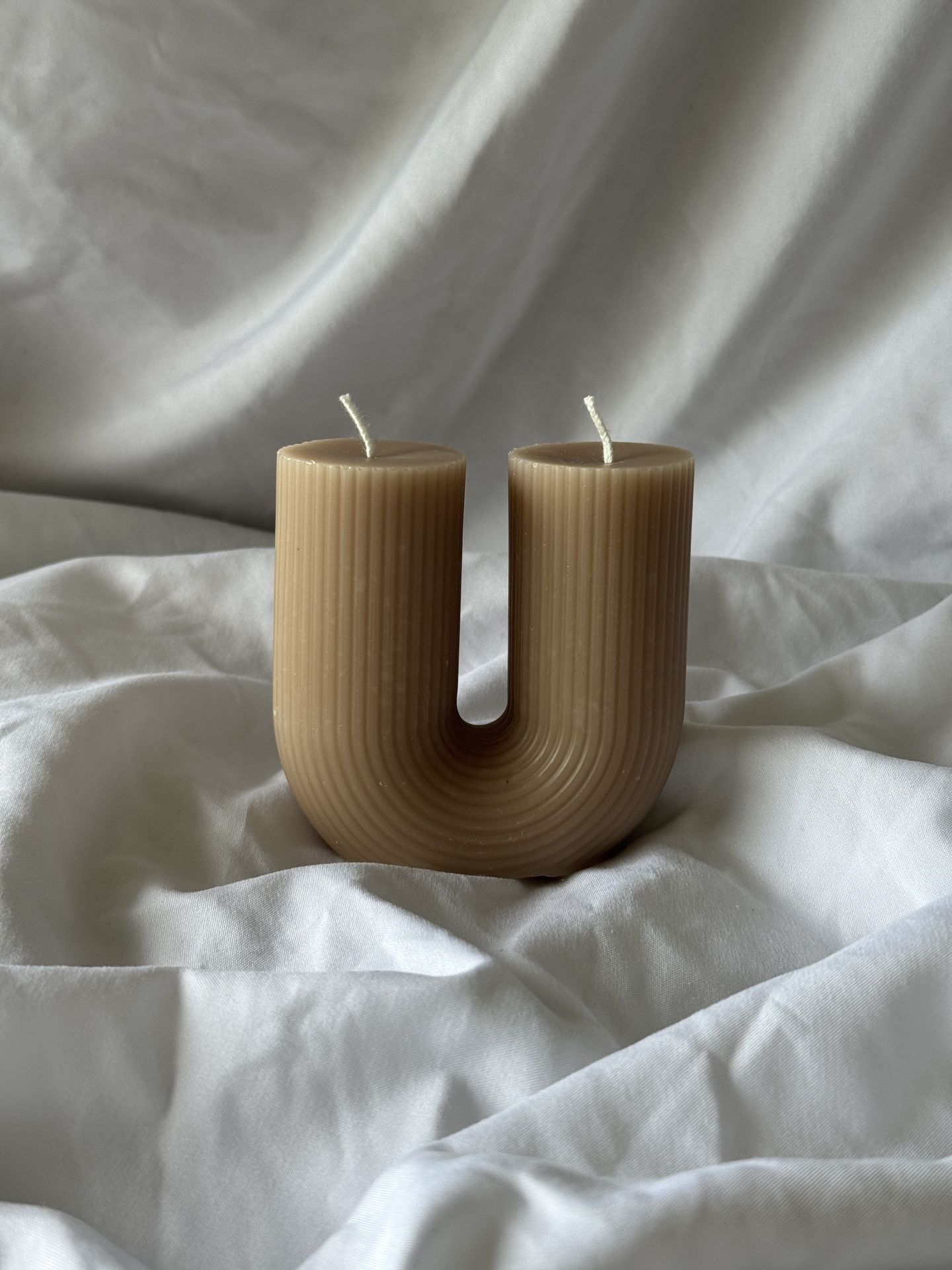 Ripple Pillar Candle | Sculptural Soy Wax Candle | Modern Wedding Decor | Unique Handmade Art Candle