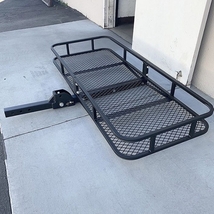 (NEW) $109 Heavy Duty 60x25 Inch Folding Cargo Rack Carrier 500 Lbs Capacity 2 Inch Hitch Receiver Luggage Basket 