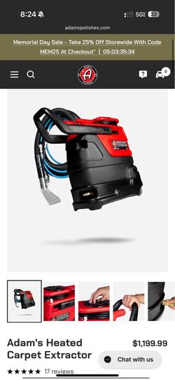 Adams heated carpet extractor