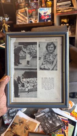 Framed print Hitler and child diary of Eva B.