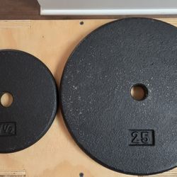 1 Inch Barbell Weight Plates, 80lbs Total