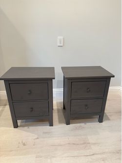 Pair of grey wood nightstands