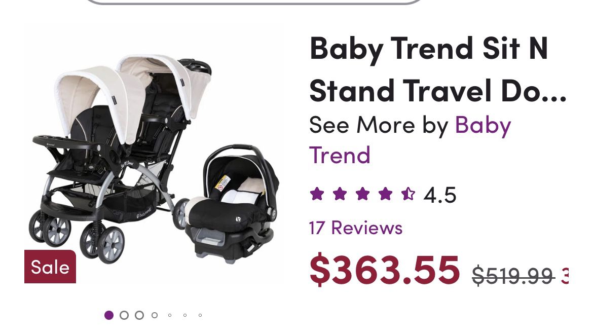 Double Stroller With Car seat 