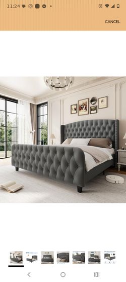 Brand new in box high back king size platform bed!!!