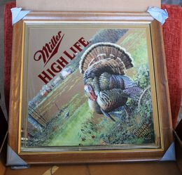 Miller High Life Show Time TURKEY Wildlife Diamond Series Sign Mirror