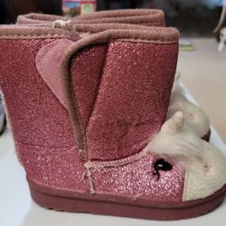 Super Cute Winter Glitter Toddler Girls Unicorn Boots Shoes Size 10 New No Tags
