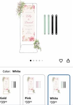 Wedding Welcome Sign Easel Metal Poster Holder Vendor Display Stand Adjustable Easel Frame with Hanging Straps for Baby Shower, Vendor Markets, Event 