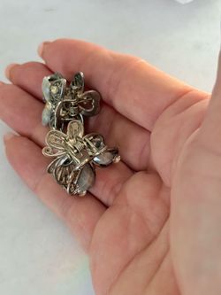 Silver Butterfly with Stones hair clip