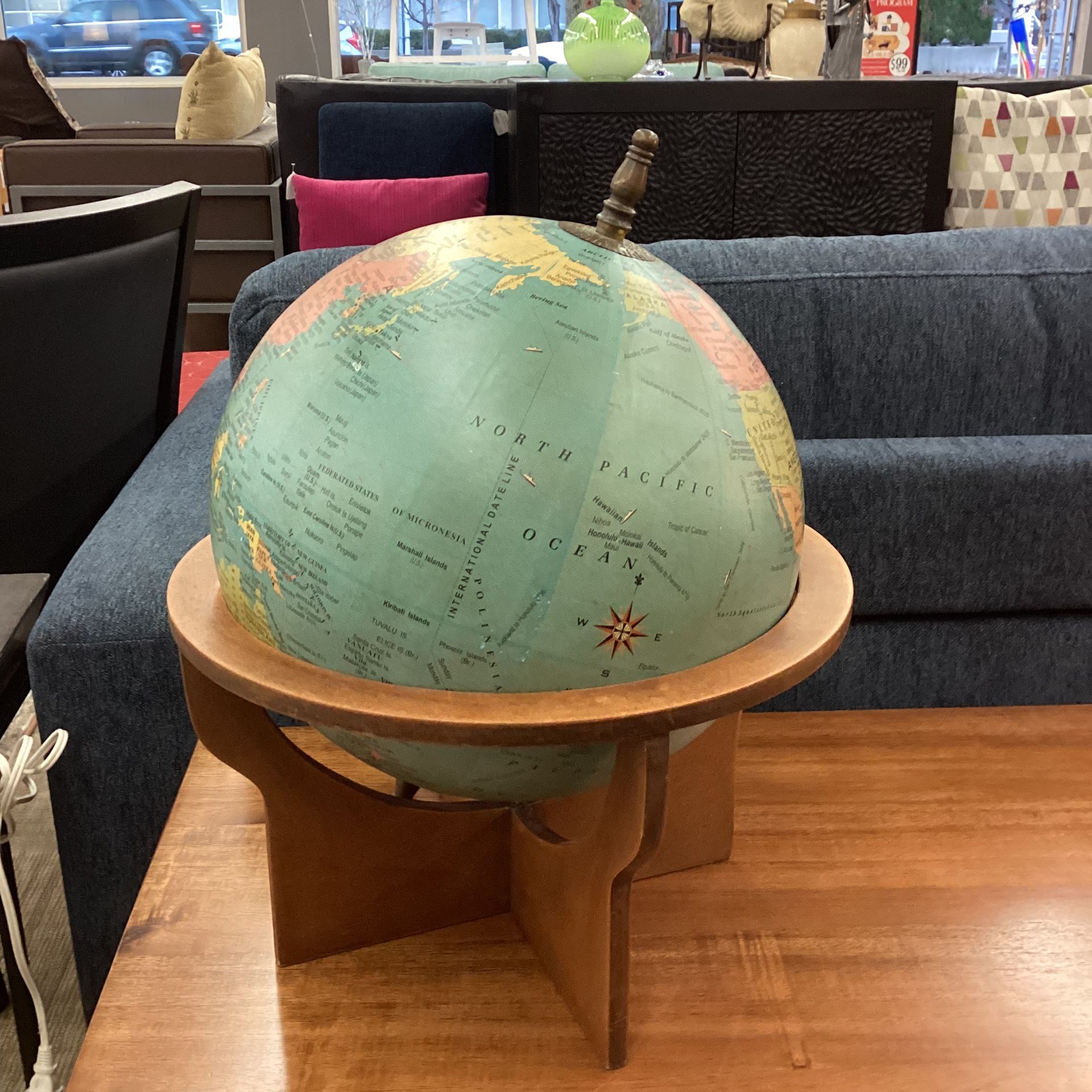 Colorful Globe W/Stand