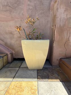Large Outdoor Planter & Pot Lot – 8 Planters + Garden Trellis