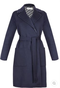 CHRISTIAN DIOR Double Sided Wool Coat Navy