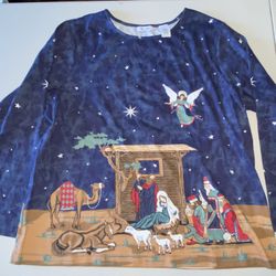 Size 1X AWESOME Ladies Plus Size Christmas Blouse SIZE: 1X