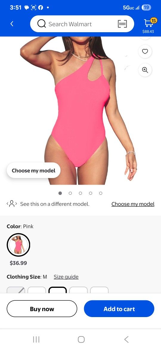 Pink One Piece Swimsuit XS