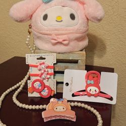 MY MELODY PURSE AND ACCESSORIES 