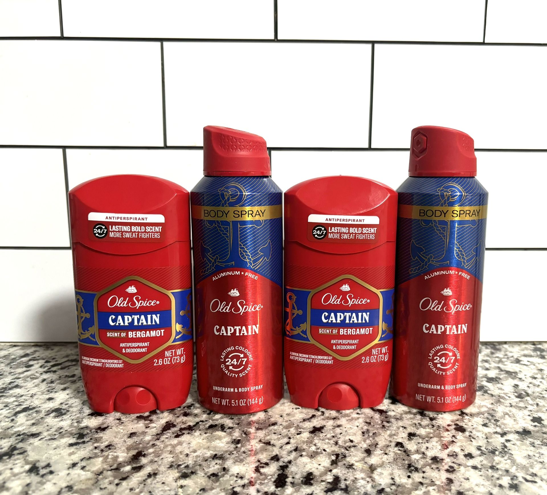 Old Spice Captain scent of Bergamot Deodorant Bundle
