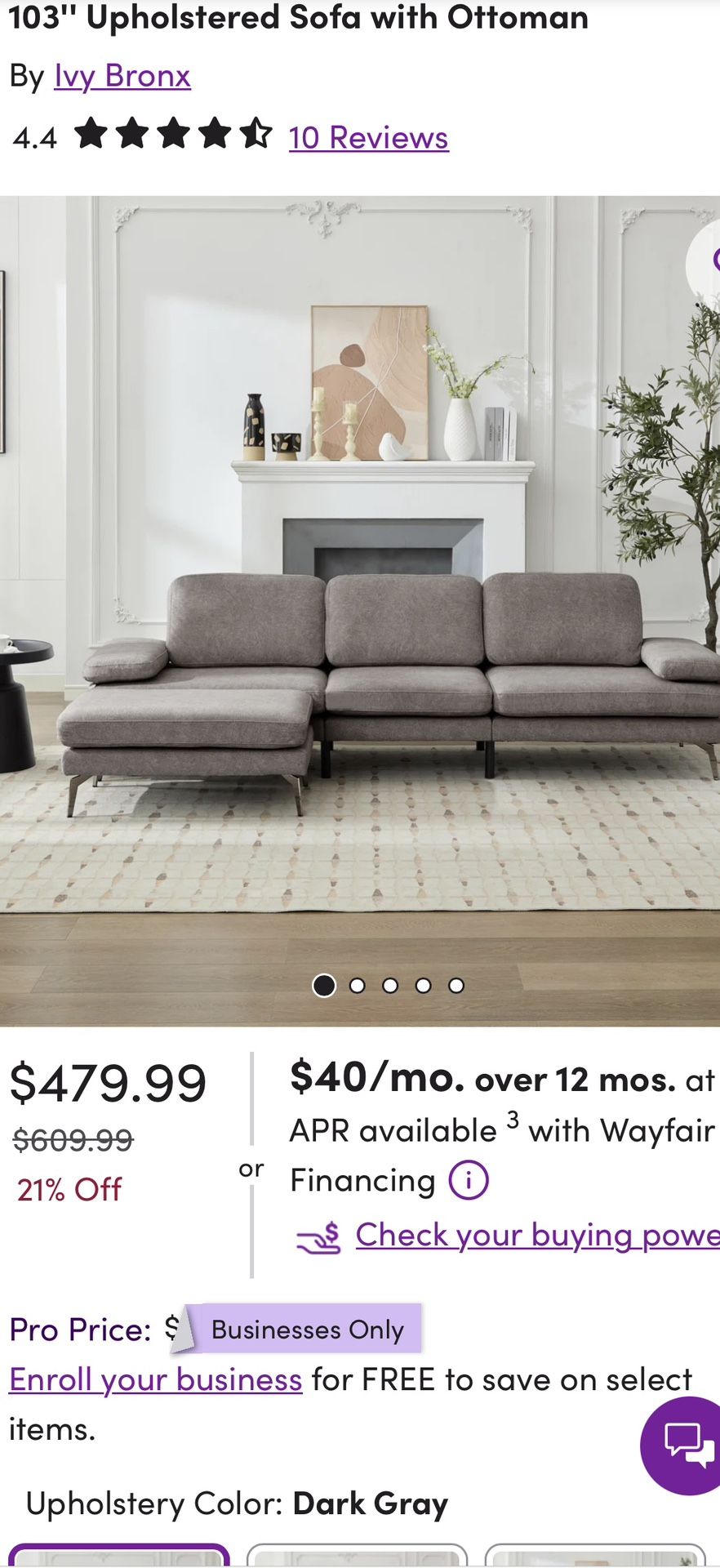 Brand New Fabric Couch For Sale! In Box, Unopened