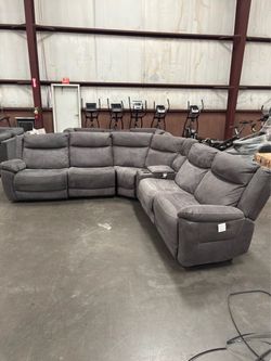 Argento 6-piece Fabric Power Reclining Sectional with Power Headrests