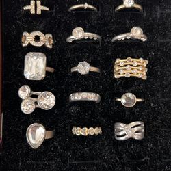 $25 For All - Costume Jewelry Bejeweled Faux Diamonds Fun Rings - Various Sizes