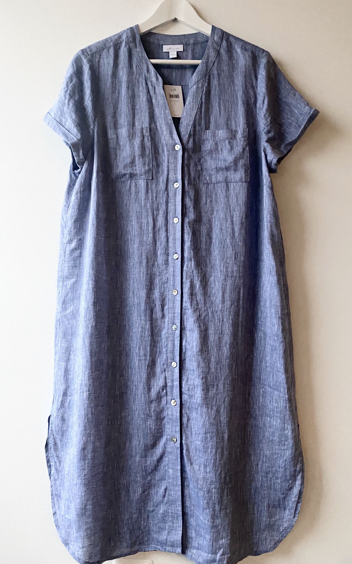 J Jill Linen Shirttail Longline Tunic Shirt Dress NWT Size Large - Retail $99 *Reduced