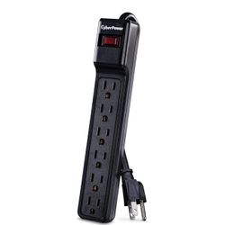 CyberPower CSB6012 Essential Surge Protector 1200J 125V 6 Outlet 12ft Cord Black