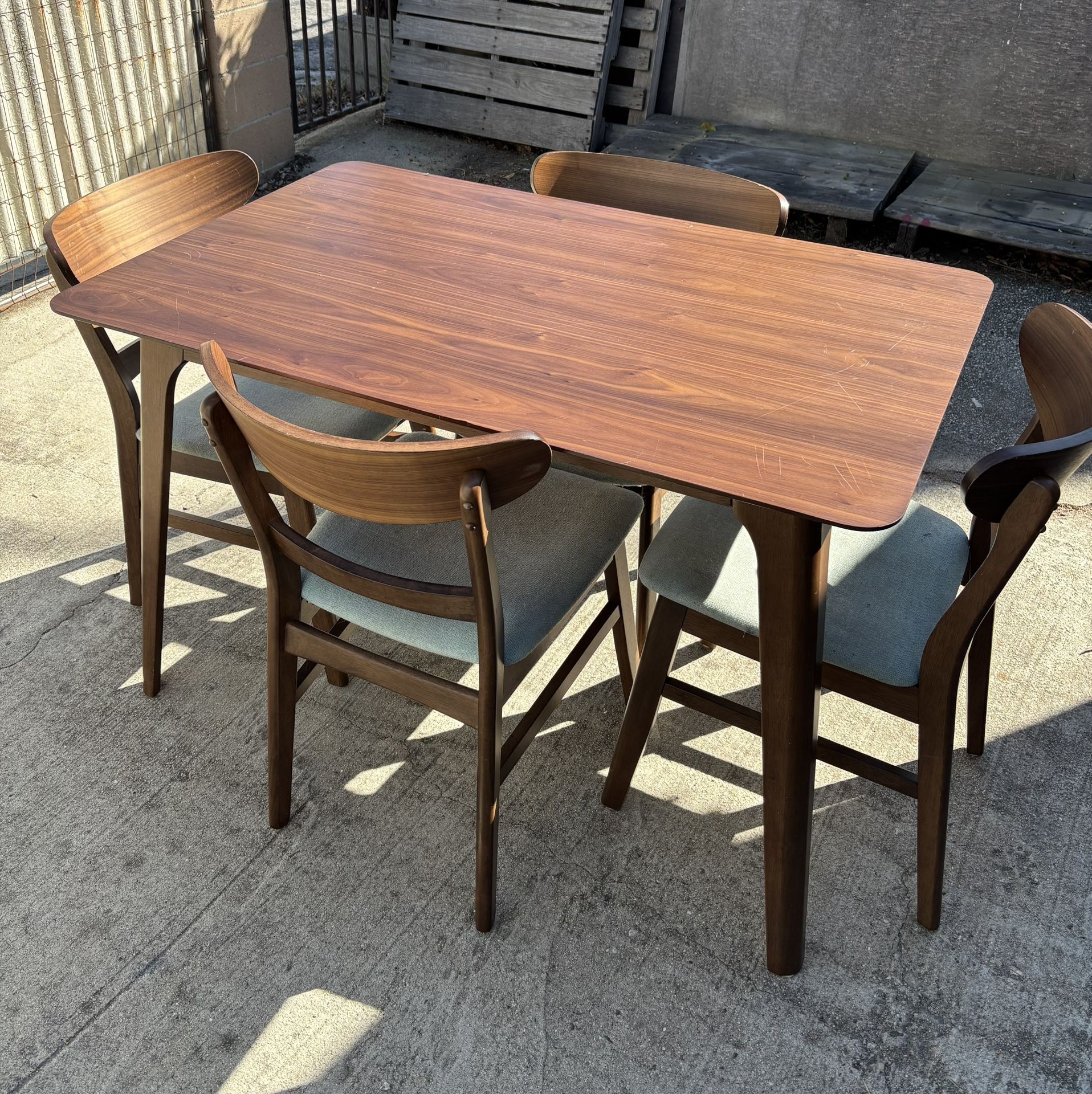 USED WOODEN DINING SET-MID CENTURY STYLING-