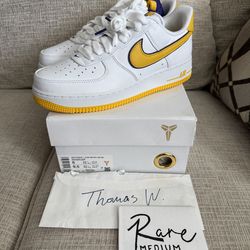 Nike Air Force 1 Kobe Lakers Sz 8 Brand New