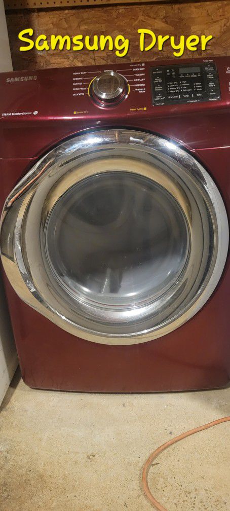 Maroon Samsung Dryer