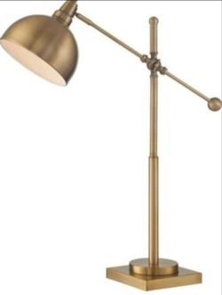 Lite Source Metal Table LAMP, Brushed Brass, E27 CFL 23W LS-22604