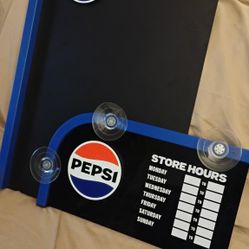 Pepsi Chalkboard And Store Hours Signs 