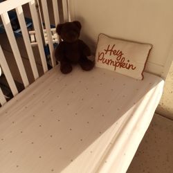 White Wooden Baby Crib