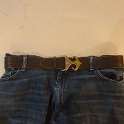  Heavy Black Leather Belt 36"