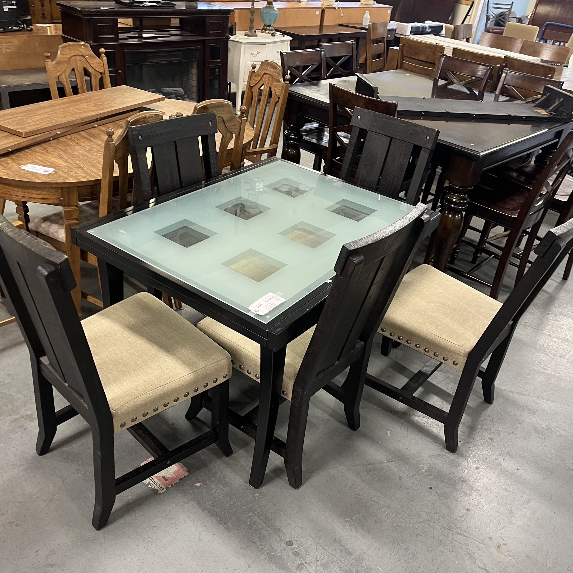 Glass Top Dining Take And Chairs Set (in Store)